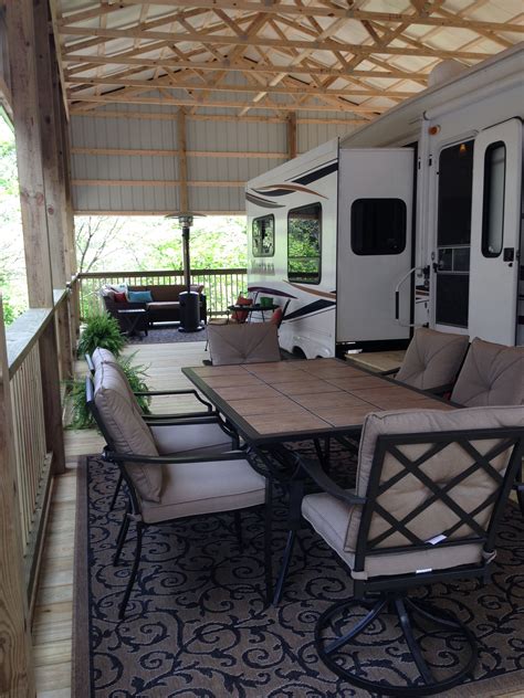 No matter how much confidence you have in your shelter, it's widely advised that you perform maintenance on a daily basis as a precaution. Pin by Ken Archer on White's Woodland RV Seasonal Campsite | Remodeled campers, Patio, Trailer ...