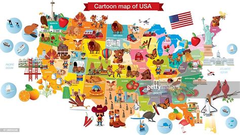 Cartoon Map Of Usa High Res Vector Graphic Getty Images