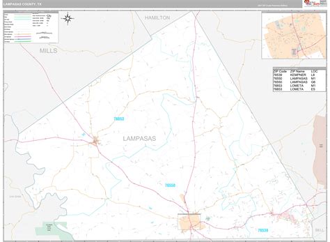 Lampasas County Tx Wall Map Premium Style By Marketmaps Mapsales