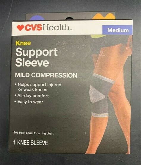 Cvs Health Knee Support Sleeve Medium Mild Compression Openbox New