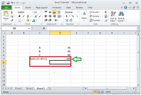 Addition In Excel W3schools