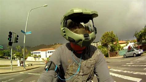 Master Chief Halo Custom Motorcycle Helmet On Yamaha R1 Gopro Hero Hd Youtube