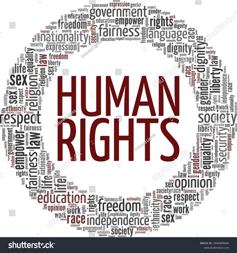 Human Rights Conceptual Vector Illustration Word Stock Vector Royalty Free 2094499690