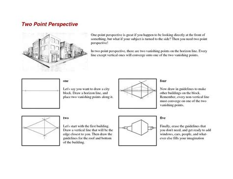 Printable Worksheets Perspective Lessons Point Perspective