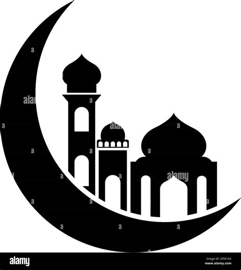 Crescent Moon Mosque Icon Design Template Stock Vector Image And Art Alamy