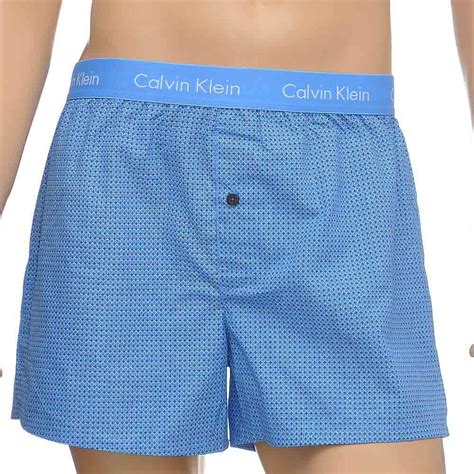 Calvin Klein Mens Slim Fit Loose 100 Pure Cotton Woven Boxers Shorts