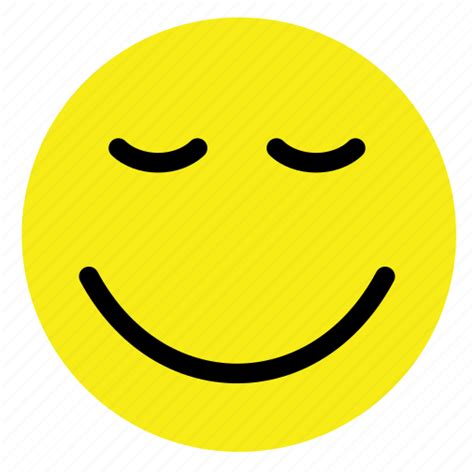 Calm Emoticon Happy Relaxed Smiley Vintage Yellow Icon Download