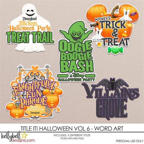Title It Halloween Vol 6 Word Art Kellybell Designs