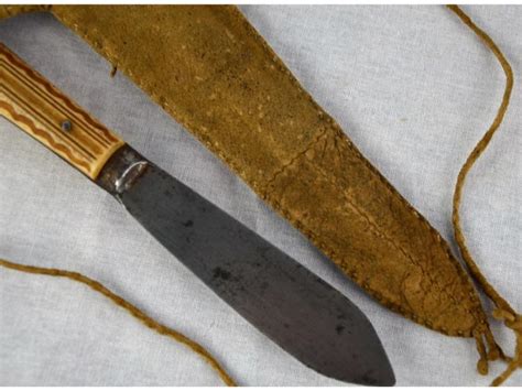 Sold Price Circa 1840 Quilled Knife Neck Sheath And Early Sheffield
