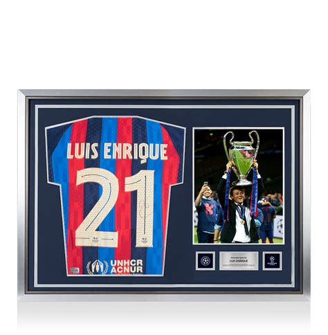 Luis Enrique Official Uefa Champions League Back Signed And Hero Framed