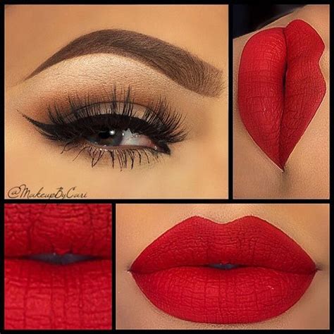 Neutral Smokey Eye Red Lips And Valentines Day Makeup On Pinterest