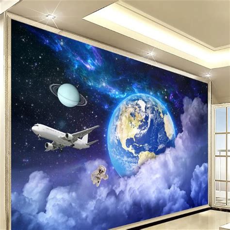 Beibehang Papel Parede Dream Earth Creative Starry Space Cosmic Galaxy