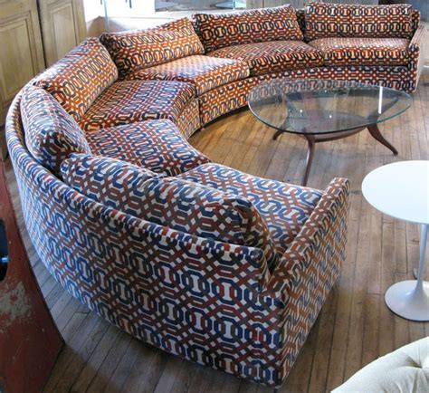 Semi Circular Curved Sectional Sofa By Milo Baughman At 1stdibs