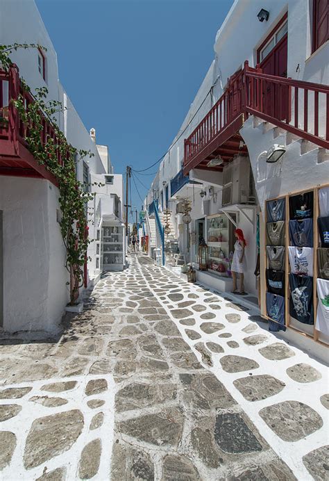 Shopping Street In Mykonos Photograph By Ed Freeman Pixels