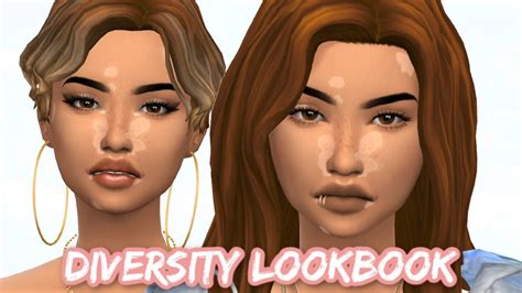 Diversity Lookbook Part 10 Vitiligo Sims 4 Cas Cc List Youtube