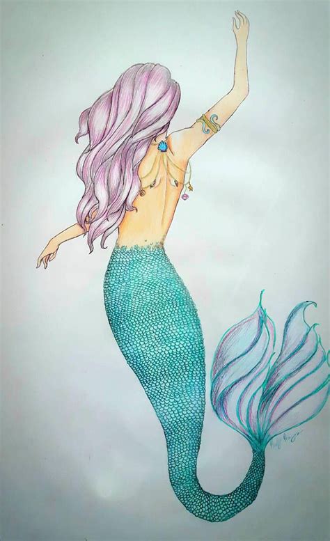 A Swimming Mermaid By Pearlrange Mermaid Artwork Mermaid Art