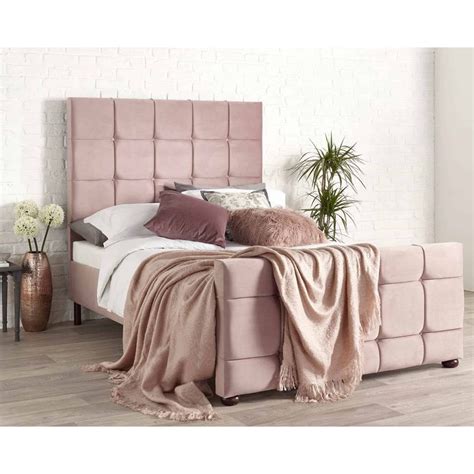 Buy Brooklyn Velvet Pink 6ft Super King Size Bed Frame Online At