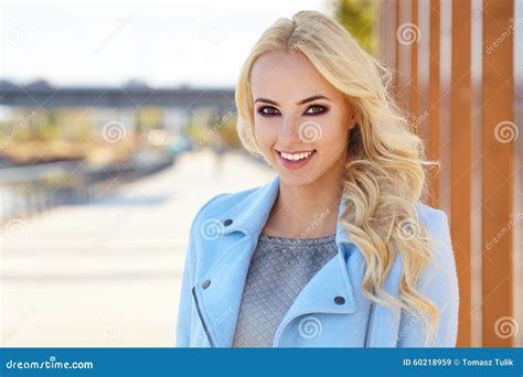 Beautiful Woman Enjoying The Sunny Autumn Day Stock Image Image Of