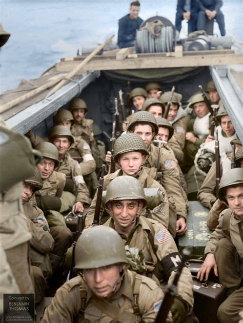 American Troops Of Th Infantry Regiment St Infantry Division On Board A Landing Craft