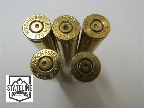 270 Win Once Fired Brass Winchester Headstamps Stateline Bullets