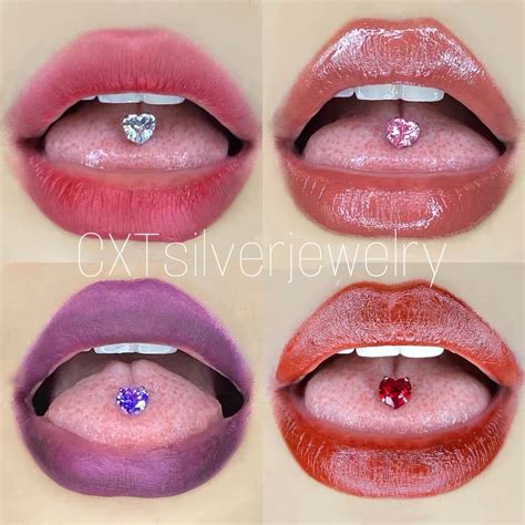 Four Color To Choose Tongue Piercing Jewelry Heart Piercing Piercings