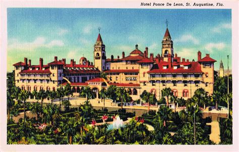 Hotel Ponce De Leon St Augustine Postcard Print — Palm Gallery