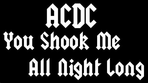 Instrumentalz Acdc You Shook Me All Night Long Youtube