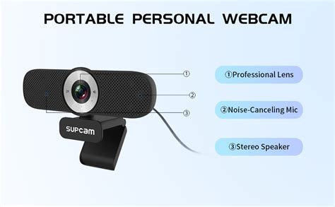 Amazon Com Supcam Webcam With Microphone Hd K Web Camera For Laptop