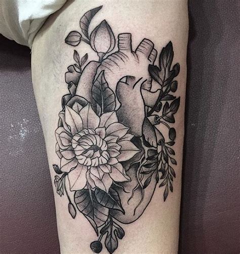 Anatomical Heart Tattoo With Flowers Meaning What Is The Significance