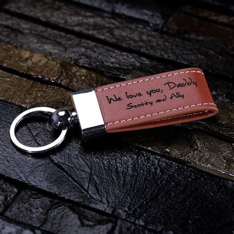 Personalized Leather Stitched Keychain By Black Ace Design