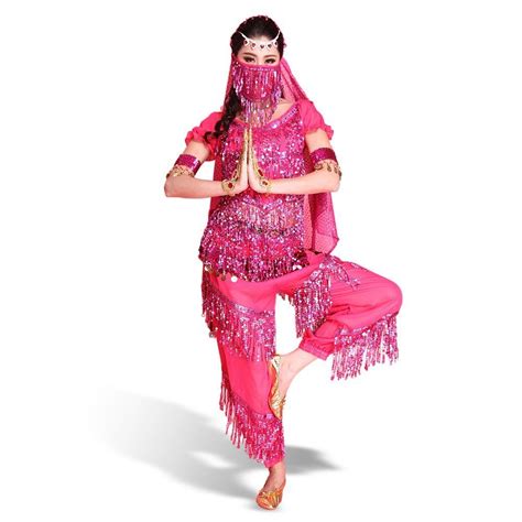 New Belly Dance Costume Set Gold Halter Top Harem Genie Pants Bollywood Ebay