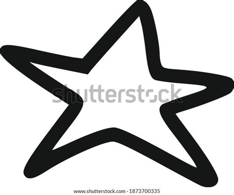 Hand Drawn Black Line Star Isolated Stock Illustration 1873700335