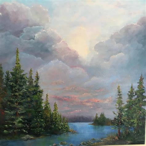 Sunrise Painting Sky Painting Storm Clouds Hurricanes Large