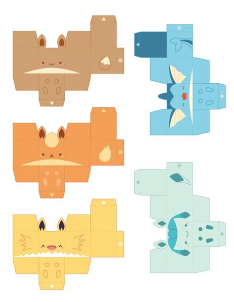 Printable Pokemon Paper Boxes Paper Doll Template Paper Toys