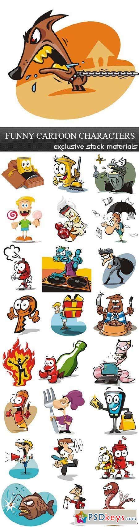 Funny Cartoon Characters 25xeps Free Download Photoshop Vector Stock
