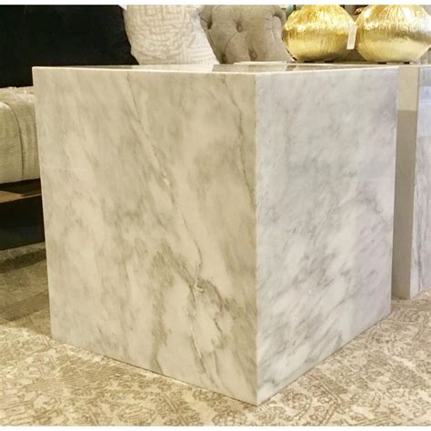 Universal Furniture White Marble Cube Chairish