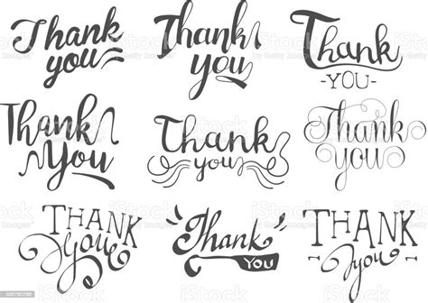 Thank You Message Set Stock Illustration Download Image Now