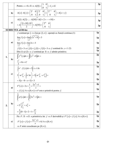 Modele Teză Matematică Clasa A 12 A M2 Tehnologic Semestrul 1 Bareme Rezolvări