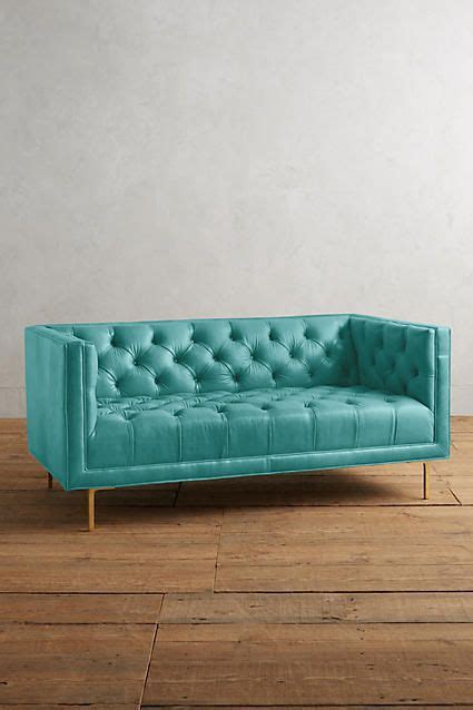 Anthropologie Premium Leather Mina Settee Furniture Living Room Redo