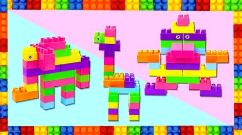 Kids Toy Animals With Building Blocks Youtube