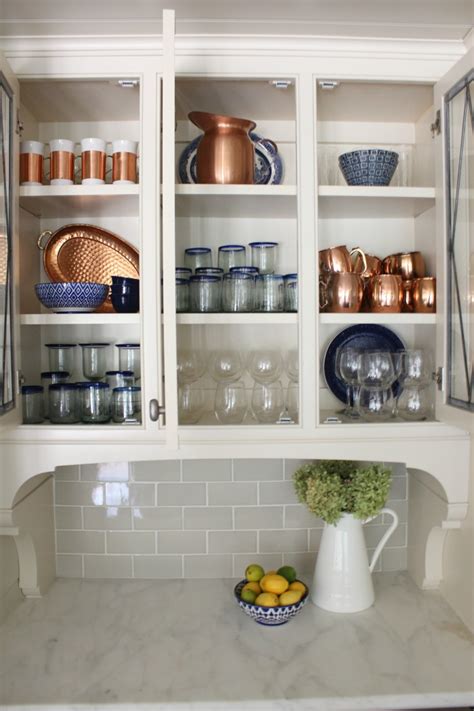 How To Style Beautiful And Functional Glass Kitchen Cabinets Southern State Of Mind Blog By