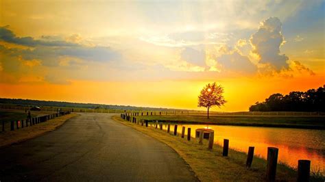 Road Horizon Sunset Landscape Sky Cover 1920 × 1080 Wallpapers