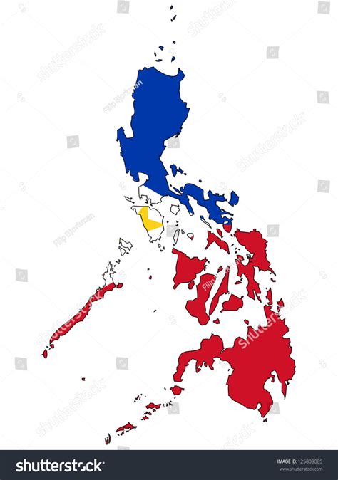 Philippines Vector Map With The Flag Inside 125809085 Shutterstock