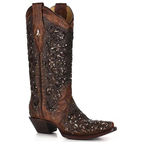 Corral Womens Embroidered Sequin Inlay Cowgirl Boots Millbrook Tack