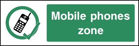 Mobile Phones Zone Sign Prohibition General Designated Mobile Phone
