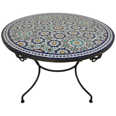 Garden table,table in industrial design,retro balcony table,bistro table from. Moroccan Round Mosaic Outdoor Tile Table in Fez Moorish ...
