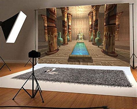 Leowefowa 9x6ft Ancient Egyptian Temple Backdrop Old Interior Tomb Backdrops For Photography