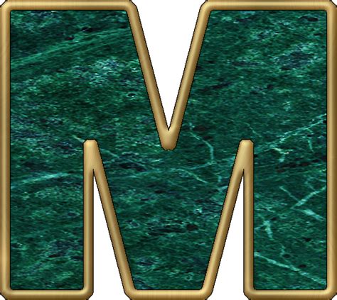 Presentation Alphabets Green Marble Letter M Green Marble Alphabet