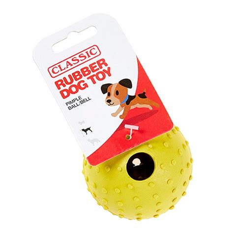 Yellow Rubber Dog Pimple Ball With Bell Little Pet Warehouse
