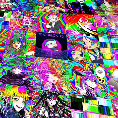 Glitchcore Anime Digital Photo Wall Collage Kit 25 Pics Indie Etsy